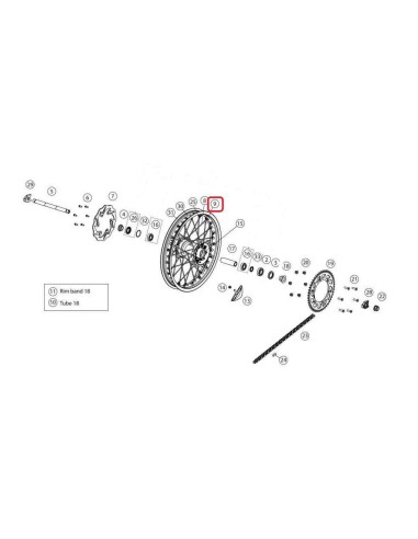 RADIO RUEDA TRASERA LADO CORONA RIEJU MR PRO 250/300
