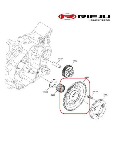 PIÑON 6ª ARBOL SECUNDARIO RIEJU MARATHON 125 22-23 RIEJU MR 125 2024