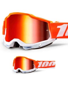 GAFA JUNIOR 100% ACCURI 2 BLANCA NARANJA - LENTE ESPEJO