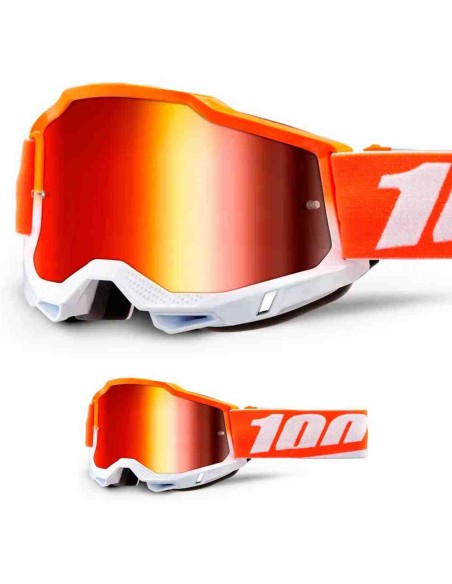 GAFA JUNIOR 100% ACCURI 2 BLANCA NARANJA - LENTE ESPEJO