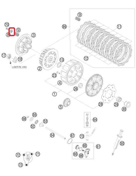 TOPE MUELLE EMBRAGUE 6.20X20X3.2 KTM