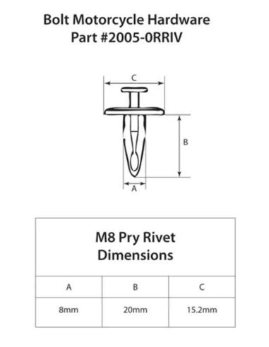 REMACHE PLASTICOS M8 - UNIDAD