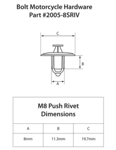 REMACHE PLASTICOS M8 XL - UNIDAD