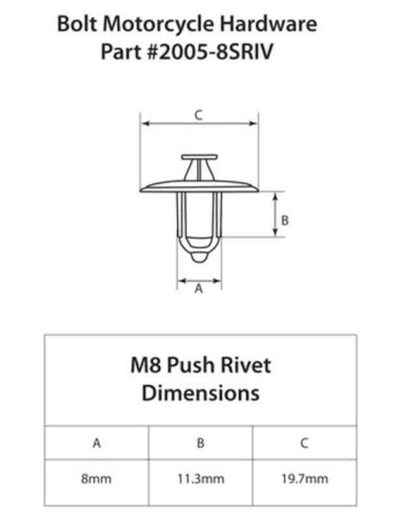REMACHE PLASTICOS M8 XL - UNIDAD