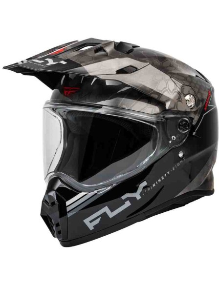 CASCO FLY RACING TREKKER KRYPTEK CONCEAL NEGRO GRIS BLANCO