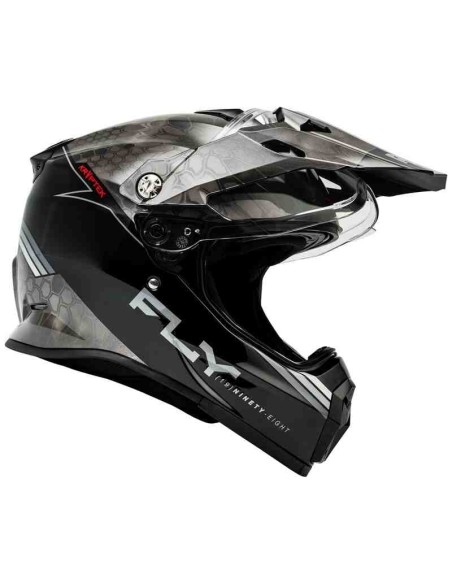 CASCO FLY RACING TREKKER KRYPTEK CONCEAL NEGRO GRIS BLANCO