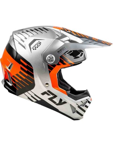 CASCO FLY RACING FORMULA CP SLICE GRIS NARANJA NEGRO