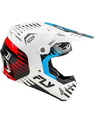 CASCO FLY RACING FORMULA CP SLICE BLANCO ROJO CIAN