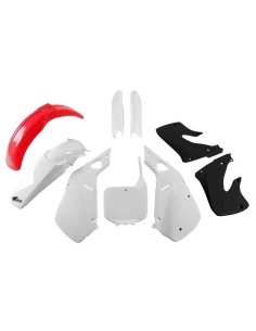 KIT PLASTICOS UFO HONDA CR 125 98-99 CR 250 97-99 BLANCO NEGRO ROJO