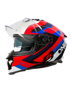 CASCO ONEAL CHALLENGER EXO NEGRO BLANCO ROJO AZUL