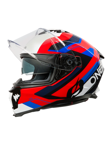 CASCO ONEAL CHALLENGER EXO NEGRO BLANCO ROJO AZUL