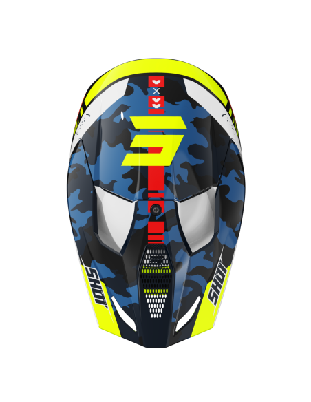 CASCO SHOT NIÑO FURIOUS FLASH AZUL NEON AMARILLO GLOSSY