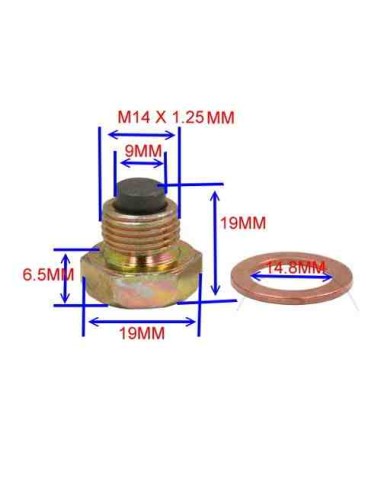TAPON VACIADO ACEITE IMAN + ARANDELA COBRE M12X1.25MM