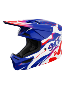 CASCO SHOT NIÑO FURIOUS BEAST AZUL ROJO GLOSSY