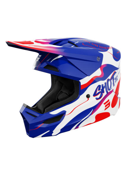 CASCO SHOT NIÑO FURIOUS BEAST AZUL ROJO GLOSSY