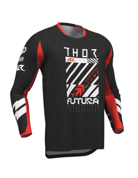 CAMISETA THOR LAUNCHMODE FUTURA NEGRA ROJA BLANCA