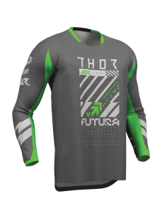 CAMISETA THOR LAUNCHMODE FUTURA GRIS VERDE FLUOR
