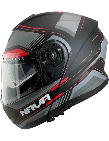CASCO MODULAR NAVA SPRINT III NEGRO MATE ROJO
