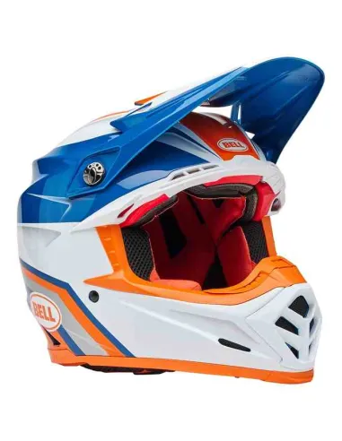 CASCO BELL MOTO 9S FLEX MERCHANT GLOSS NARANJA AZUL