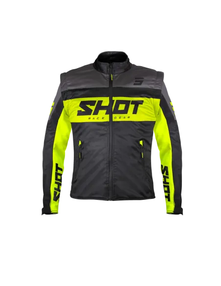 CHAQUETA SOFTSHELL SHOT LITE NEGRA AMARILLO FLUOR