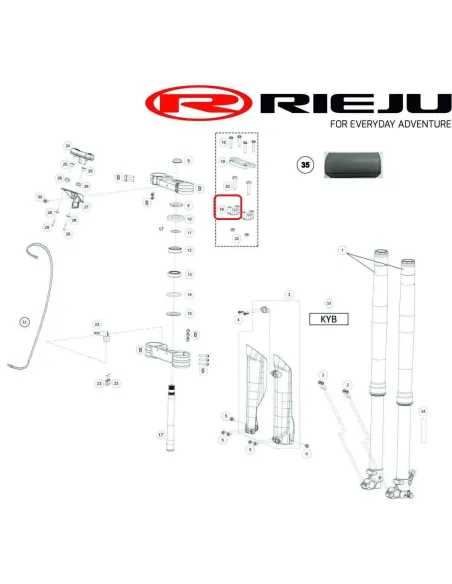 BRIDA INFERIOR MANILLAR ANODIZADO NEGRO RIEJU MR PRO