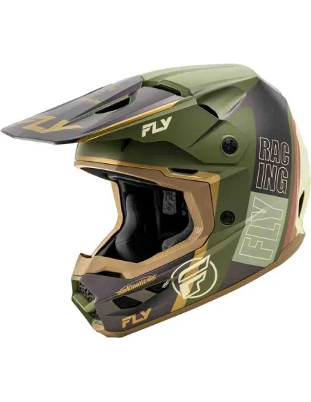 CASCO FLY RACING KINETIC RALLY MATTE MOSS GREY CAQUI