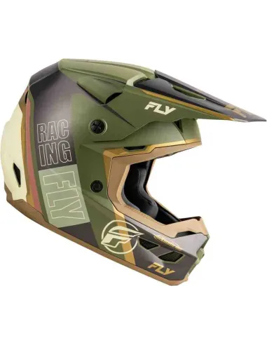 CASCO FLY RACING KINETIC RALLY MATTE MOSS GREY CAQUI