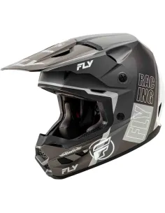 CASCO FLY RACING KINETIC RALLY GRIS MATE NEGRO BLANCO