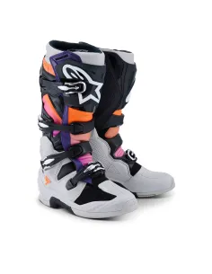 BOTAS ALPINESTARS TECH 7 GRIS NARANJA ROSA PURPURA GRIS