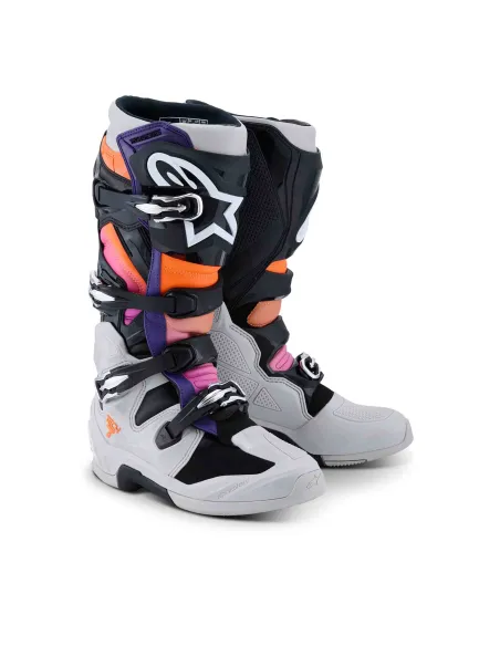 BOTAS ALPINESTARS TECH 7 GRIS NARANJA ROSA PURPURA GRIS