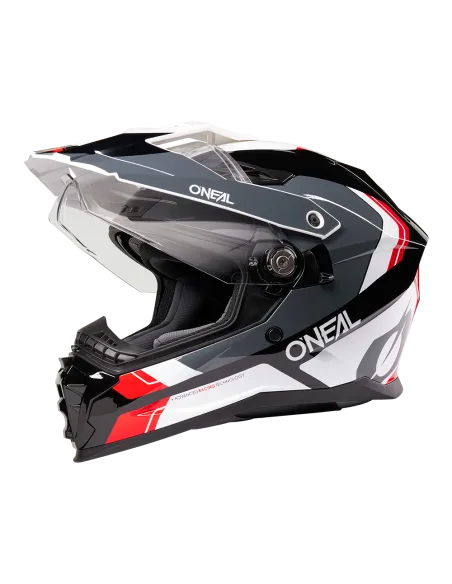 CASCO ONEAL D-SRS NOMAD NEGRO BLANCO ROJO