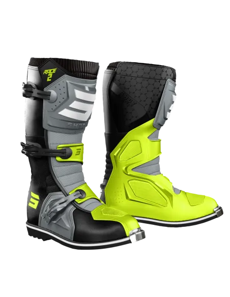 BOTAS SHOT RACE 2 NEGRA GRIS AMARILLO FLUOR