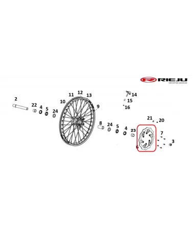DISCO DE FRENO DELANTERO RIEJU MR PRO 250/300 FLOREADO FLOTANTE