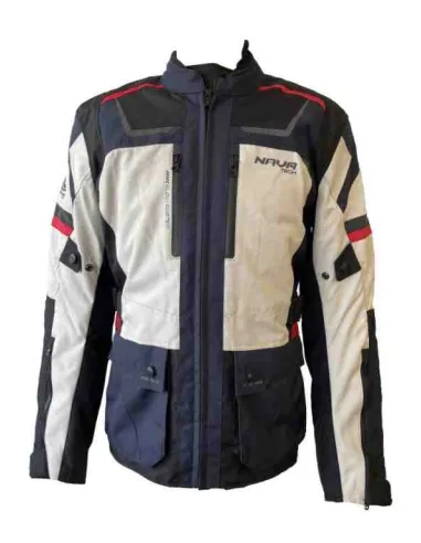 CAZADORA HOMBRE PARKA 3/4 NAVA RUTA AZUL GRIS ROJA