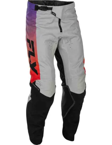 PANTALON FLY RACING KINETIC GRIS ROJO VIOLETA NEGRO