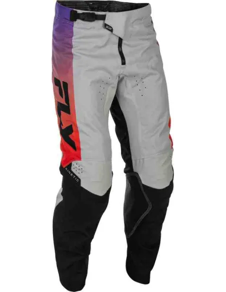 PANTALON FLY RACING KINETIC GRIS ROJO VIOLETA NEGRO