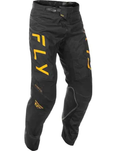 PANTALON FLY RACING KINETIC CENTER NEGRO ORO