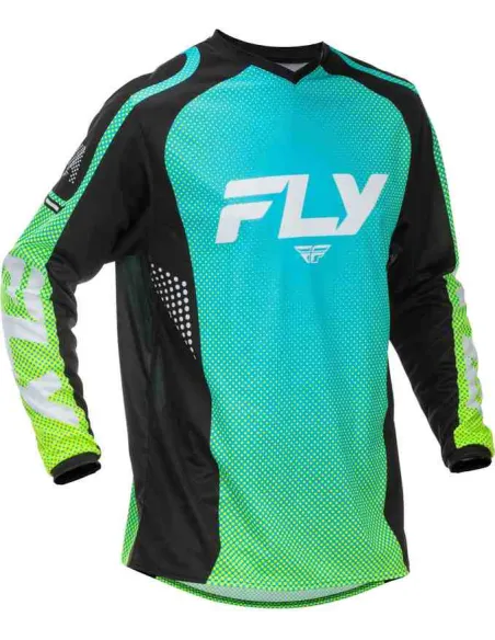 CAMISETA FLY RACING F-16 AQUA NEGRA - TALLA: S
