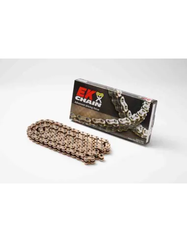 CADENA EK 520SRX2 QX-RING REFORZADA RETENES ORO 120 PASOS - ESLABON CLIP
