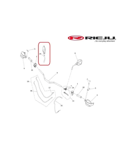 ESPEJO RETROVISOR RH RIEJU AVENTURA RALLY 307