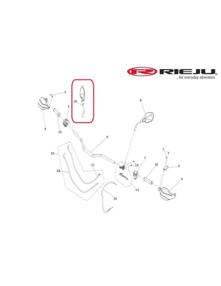 ESPEJO RETROVISOR RH RIEJU AVENTURA RALLY 307