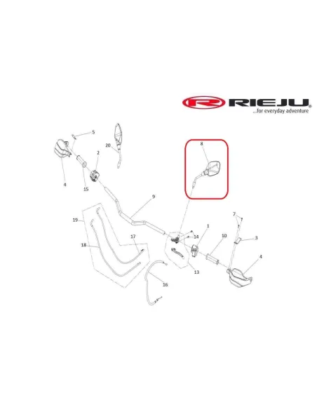 ESPEJO RETROVISOR LH RIEJU AVENTURA RALLY 307