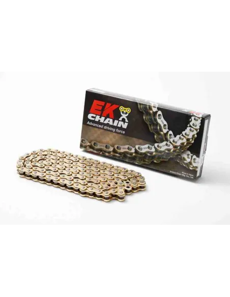 CADENA EK 520MRD7 SIN RETENES SUPER REFORZADA ORO 118 PASOS - ESLABON CLIP