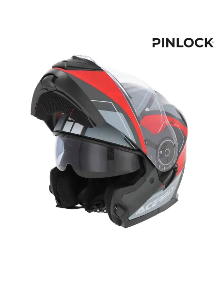 CASCO MODULAR ACERBIS SEREL GRIS ROJO