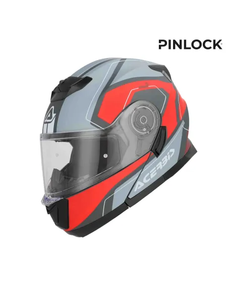 CASCO MODULAR ACERBIS SEREL GRIS ROJO