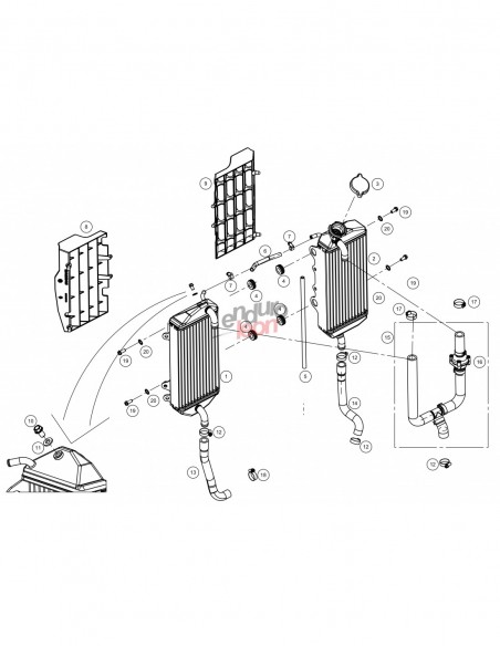RADIADOR DERECHO + 2U SILENBLOCK 2019