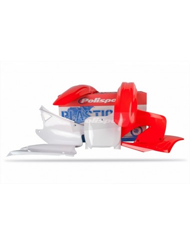 KIT PLASTICOS POLISPORT HONDA CR 125/250 00-01 ROJO-BLANCO