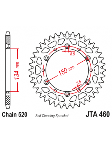 CORONA DE ALUMINIO BEA KAWASAKI KX/KXF SUZUKI RMZ 250 04-06 - 49 DIENTES