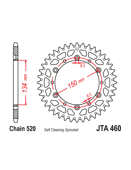 CORONA DE ALUMINIO BEA KAWASAKI KX/KXF SUZUKI RMZ 250 04-06 - 49 DIENTES