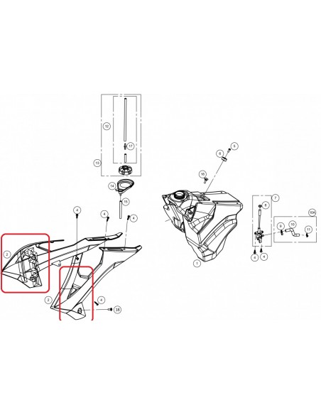KIT TAPAS RADIADOR SIN ADHESIVO GAS GAS EC 18- BLANCAS